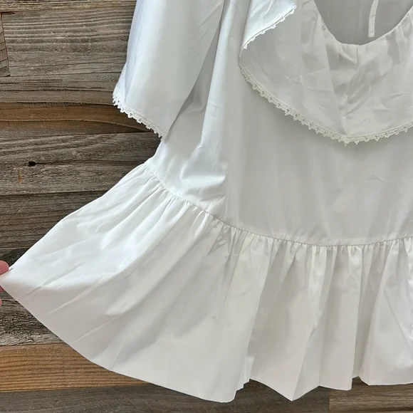 Harshman Amoret Peplum Blouse in White Size XS 100% Cotton NWT - Picture 6 of 11